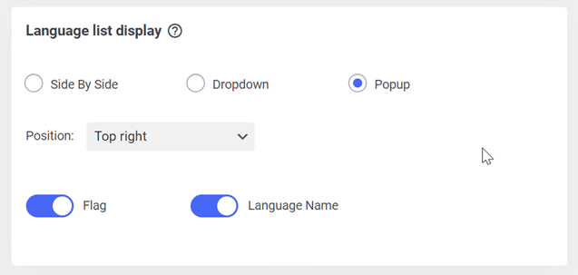 What is the Neural Machine Translation -language list display