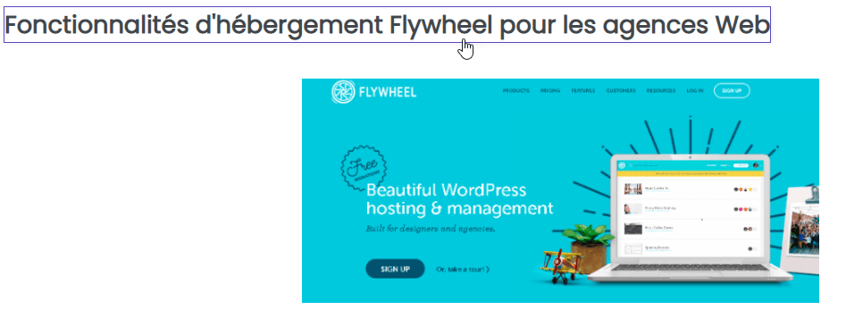 éditeur de frontend mouse-hover