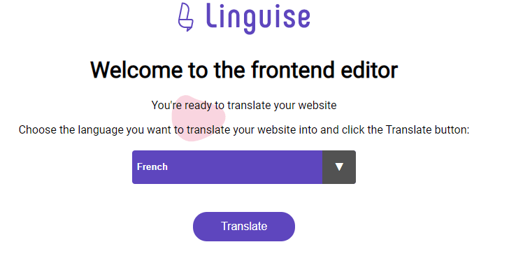 interface de traduction en ligne