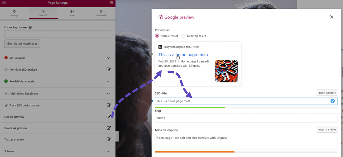 How to translate Yoast SEO plugin meta information
