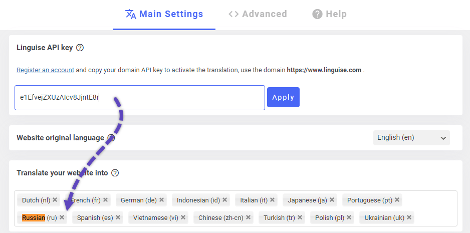 Bir web sitesi İngilizce&#39;den Rusça&#39;ya nasıl çevrilir?