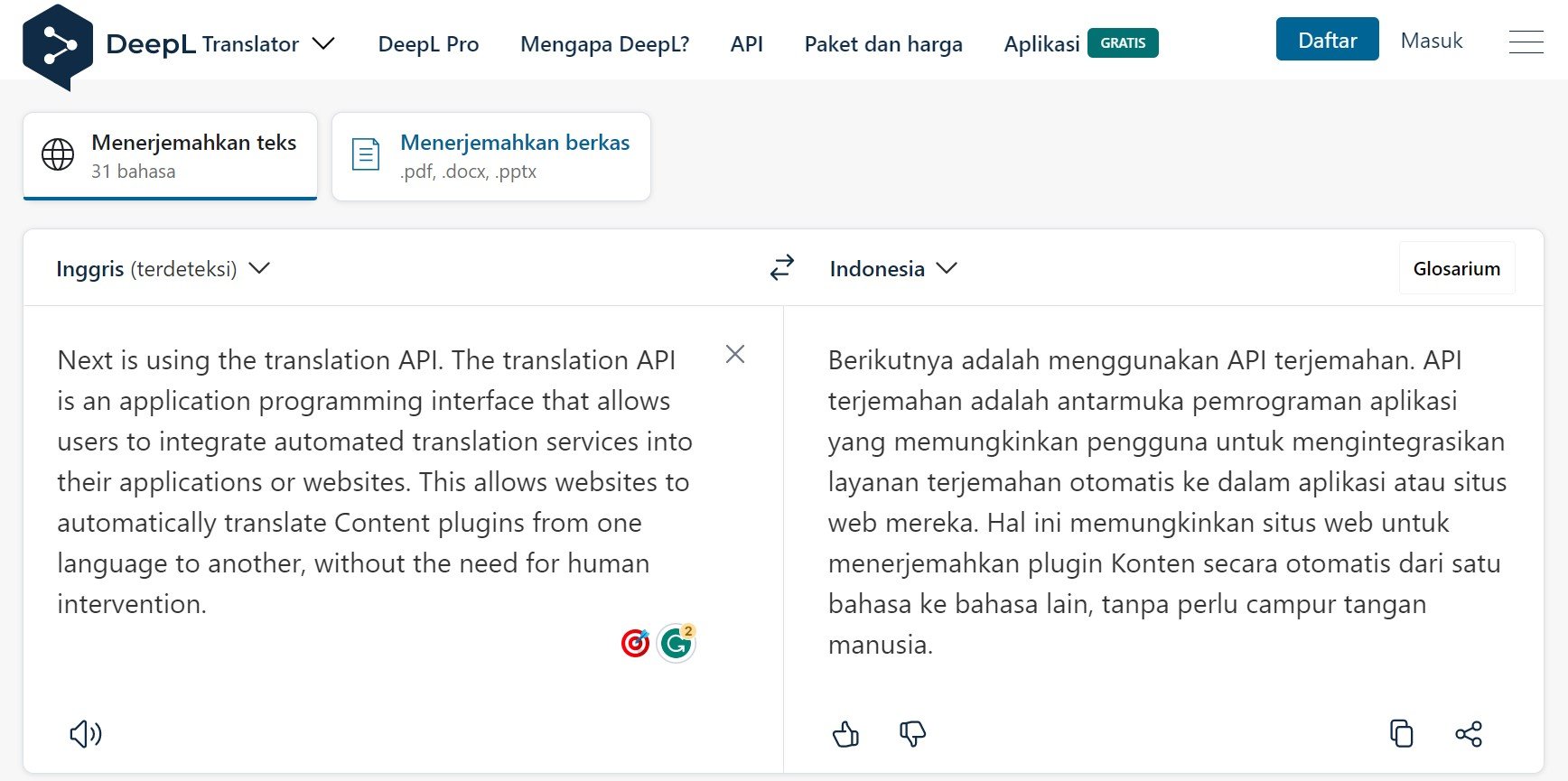 auto translate WordPress plugin content - deepl API