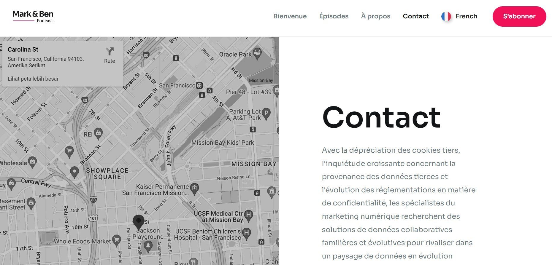 traduction automatique du contenu du plugin WordPress - pages contact