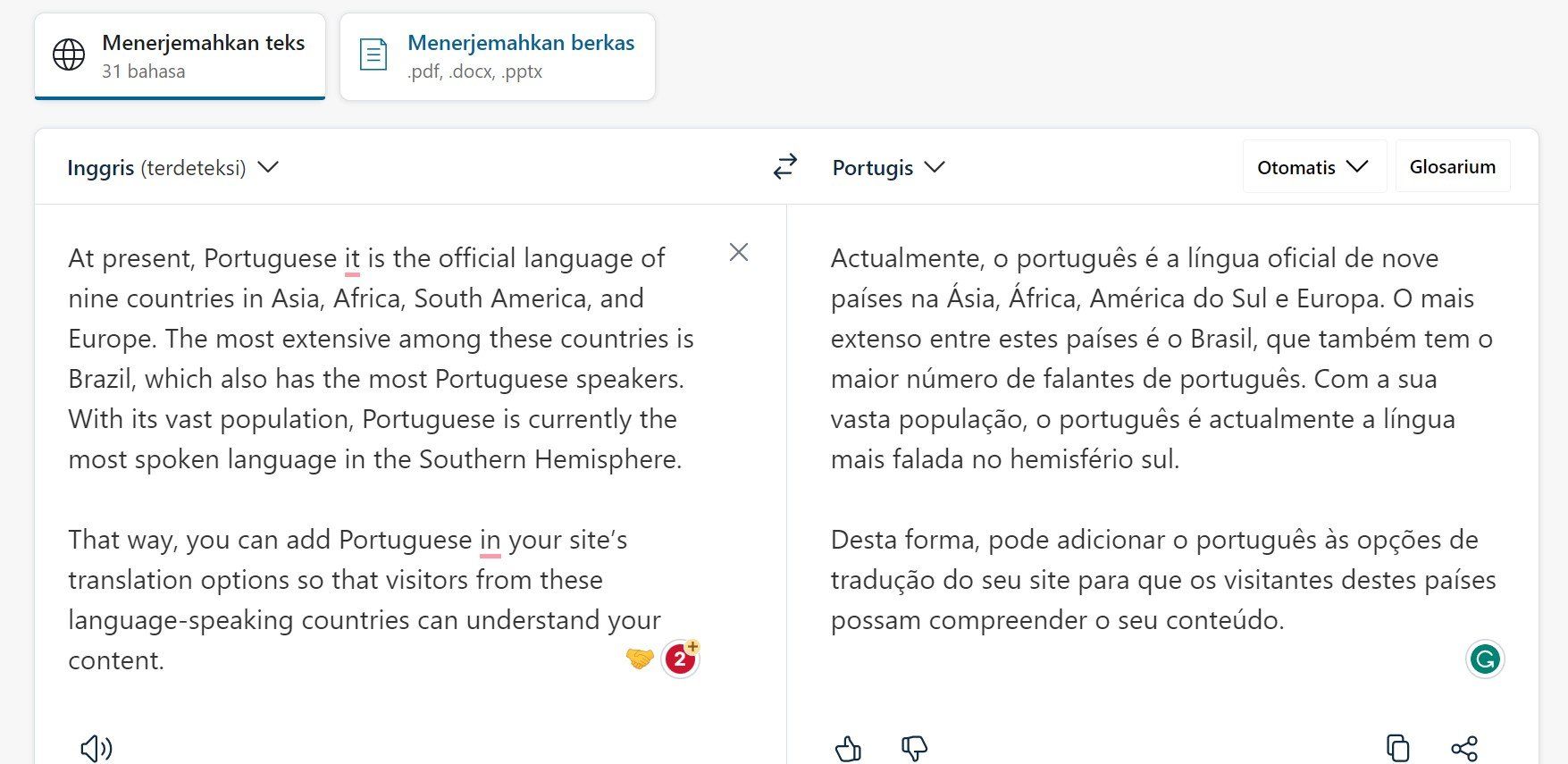 How to translate a website in Portuguese language