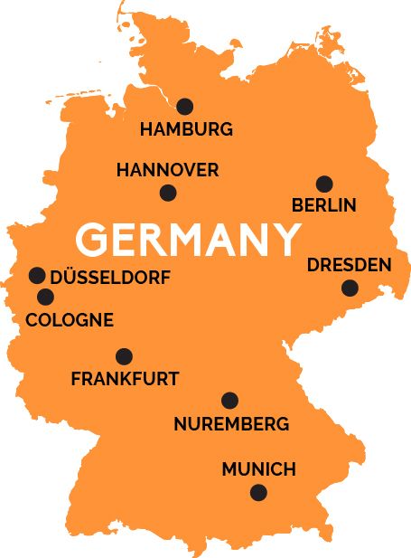 Como traduzir um site de ou para o idioma alemão - map Germany