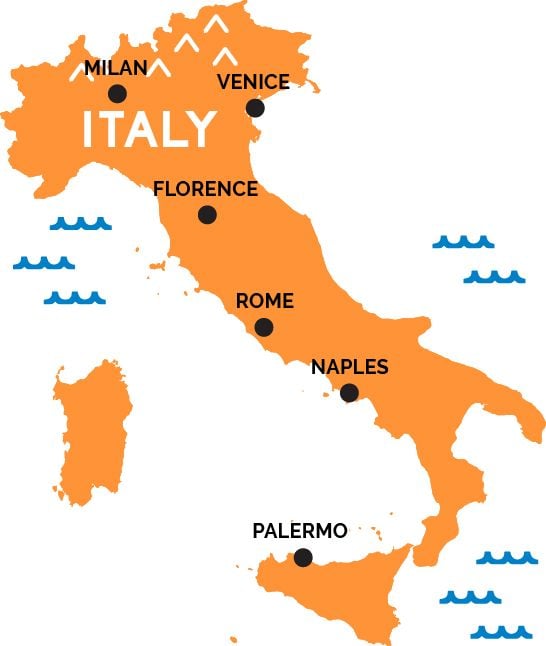 Cómo traducir un sitio web desde o hacia el idioma italiano - maps italy