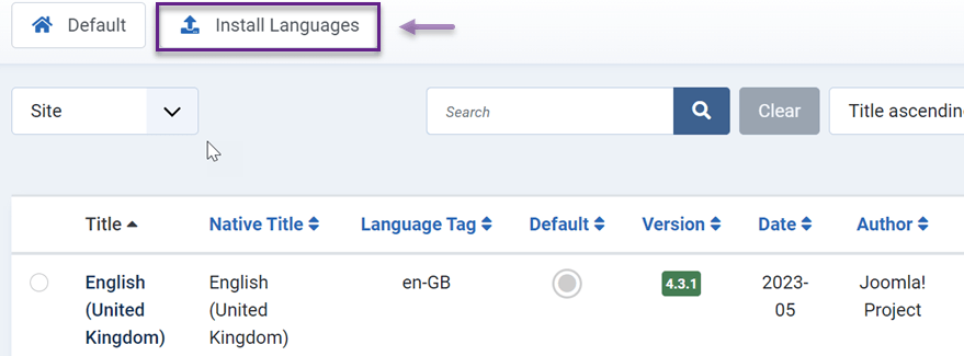 Quali sono le migliori estensioni di traduzione per Joomla : fai clic su Installa lingue Joomla