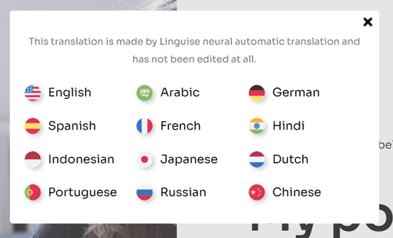 Come tradurre un sito web in lingua araba - cambio lingua