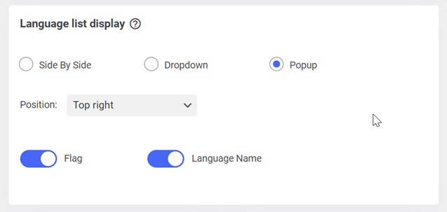 Cómo traducir un sitio web del inglés al chino: visualización de la lista de idiomas