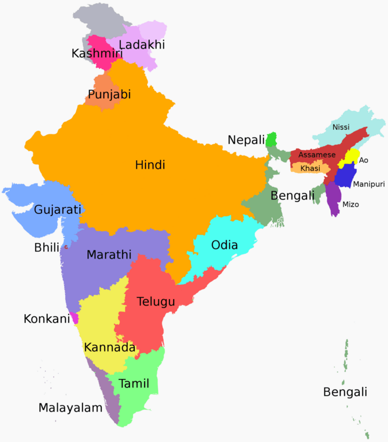 世界上最常用的翻译语言排行榜 - 印地语地图