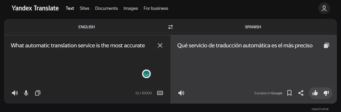 What automatic translation service is the most accurate - Yandex translate