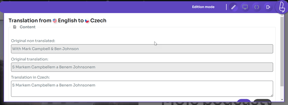 How to translate a website to Czech language-english to czech