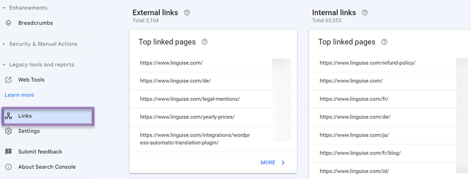 Sådan konfigurerer du Google Search Console til flersprogede websteder med toplinkede sider