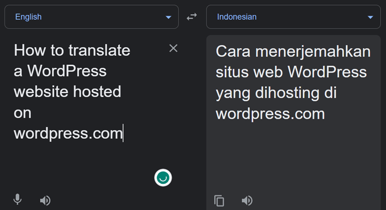 So übersetzen Sie eine auf wordpres.com gehostete WordPress Website – mit Google Translate zum Übersetzen WordPress Website