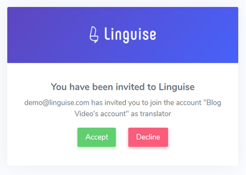 Comment configurer l&#39;accès des traducteurs sur votre site web - valider l&#39;invitation