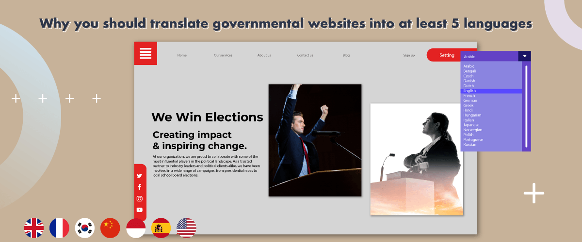 Tại sao bạn nên dịch trang web chính phủ của mình sang ít nhất 5 ngôn ngữ