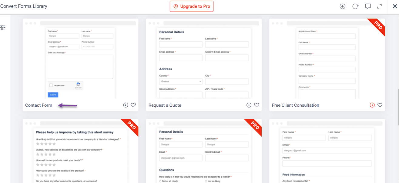 Come tradurre automaticamente le estensioni e i plugin Joomla : fai clic sul modulo di contatto