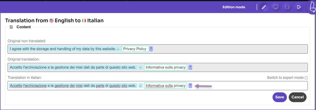 So übersetzen und bearbeiten Sie das Gravity Forms-Plugin automatisch in Englisch – italienischer Live-Editor