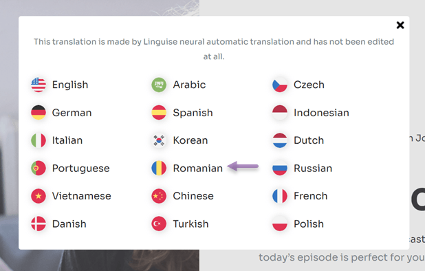 How to translate a website into Polish or from Romanian language-click romanian