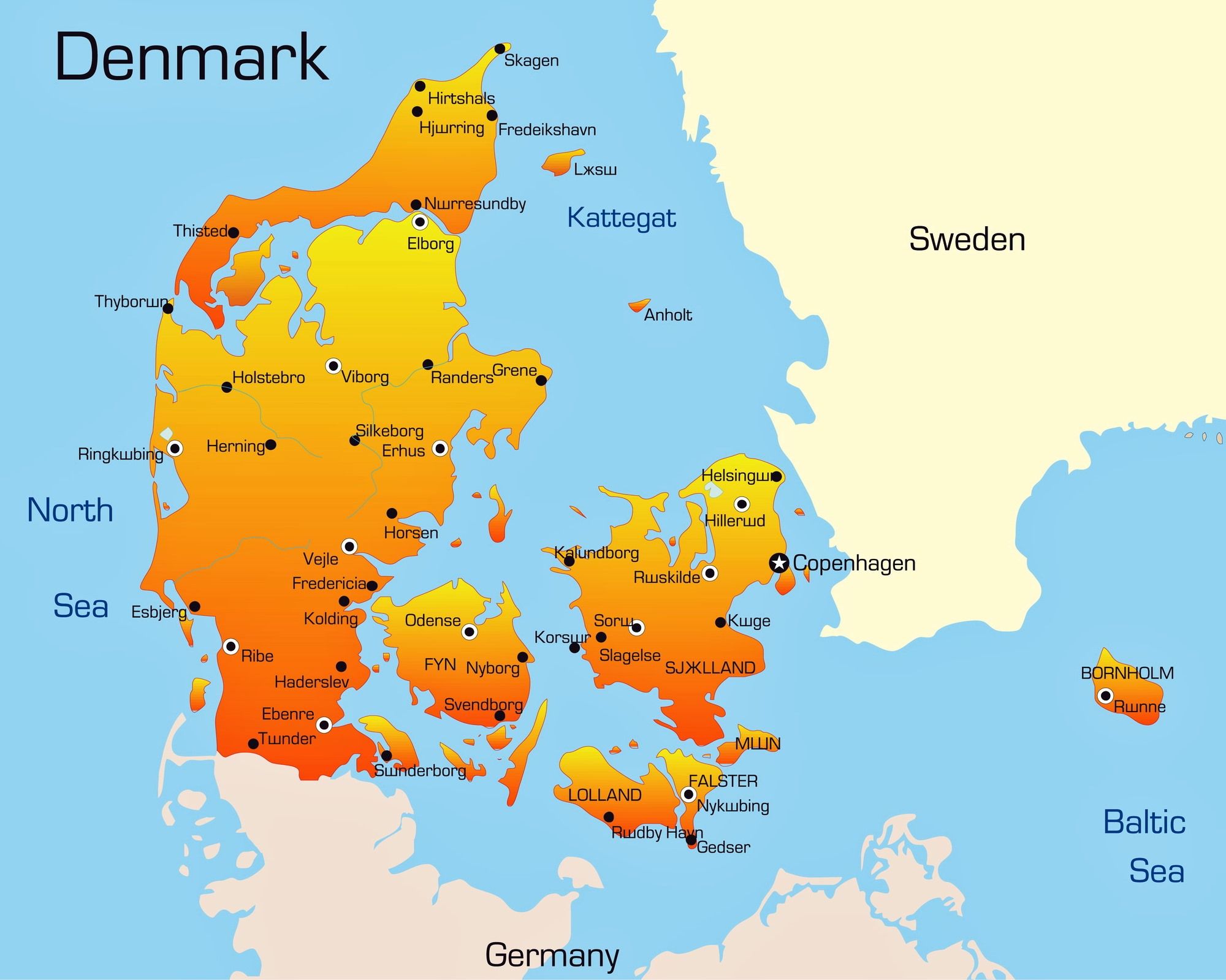 Cómo traducir un sitio web al danés o del idioma danés - mapas daneses