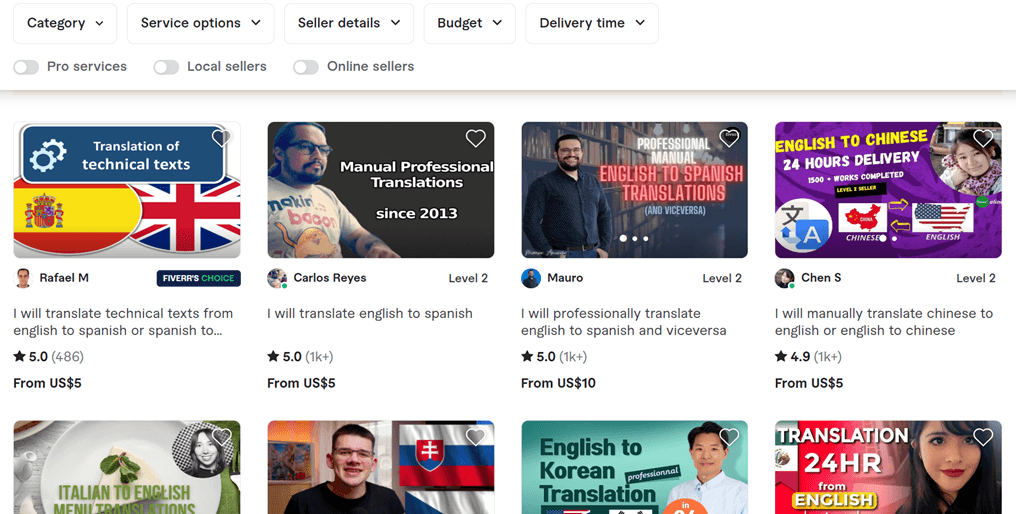 What are the best freelance translation websites-fiverr