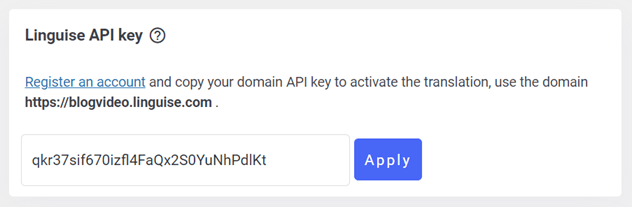 How to translate a website into Turkish or from Turkish language-paste api key