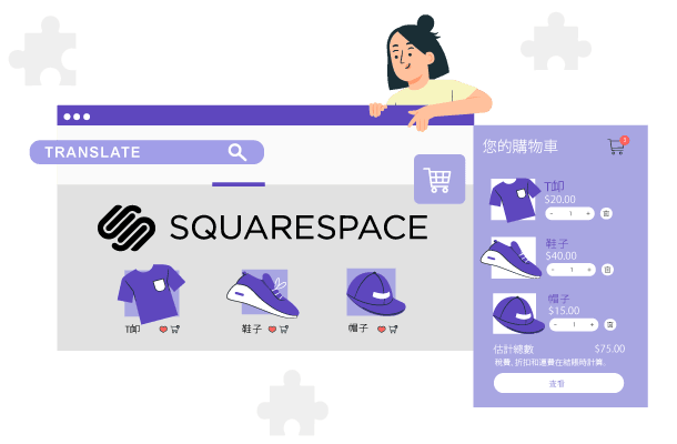 squarespace terjemahan e-niaga