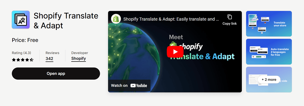 What are the best app to translate Shopify-Shopify and translate adapt