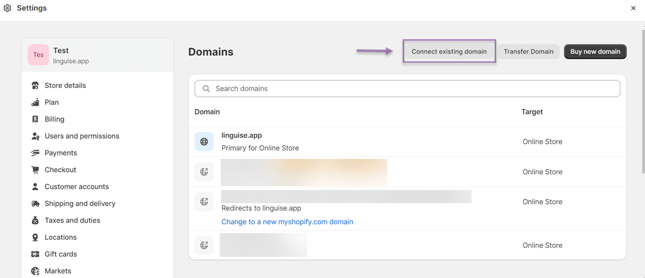 Cara menerjemahkan toko Shopify Anda dalam 10 menit-hubungkan domain yang ada