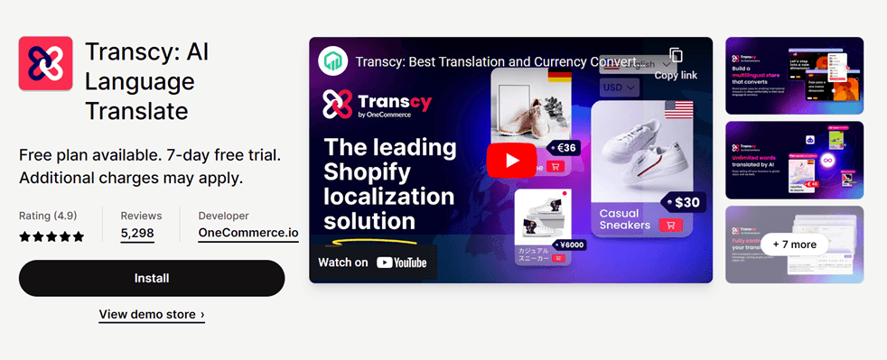 Shopify -transcy 最好的翻译应用是什么