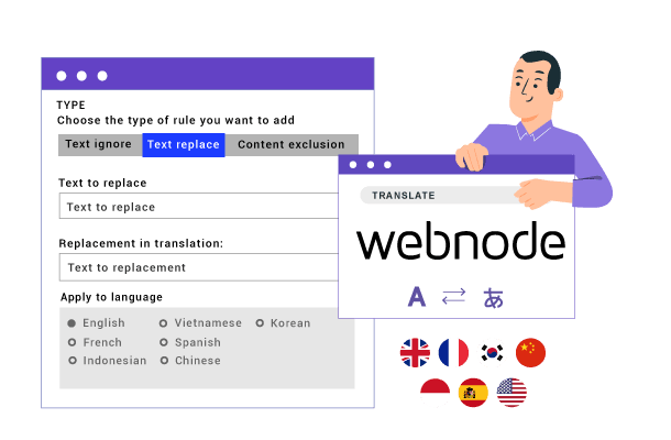 Règles de traduction avancées et dictionnaires