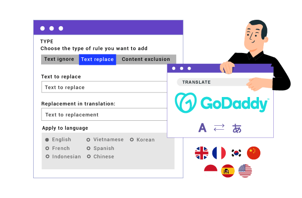 Правила и словари перевода Godaddy