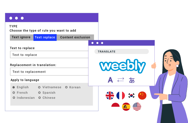 Правила перекладу та словники Weebly