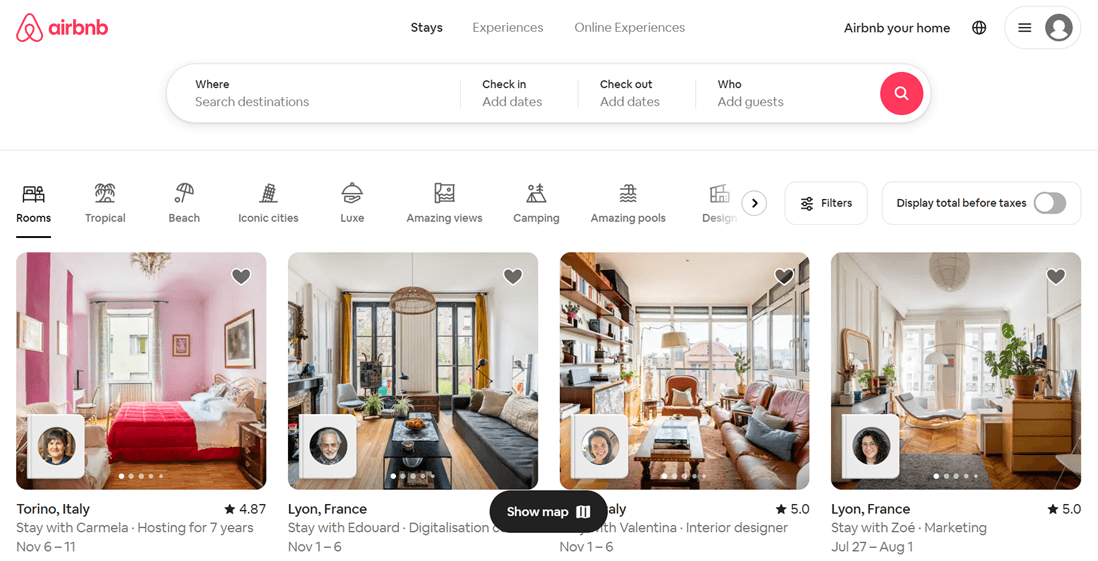 Plus de 13 exemples de sites Web multilingues (+ Comment créer le vôtre) -airbnb