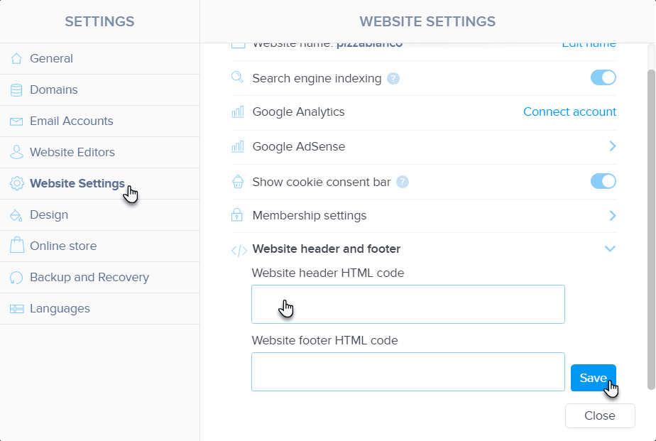 webnode d&#39;en-tête