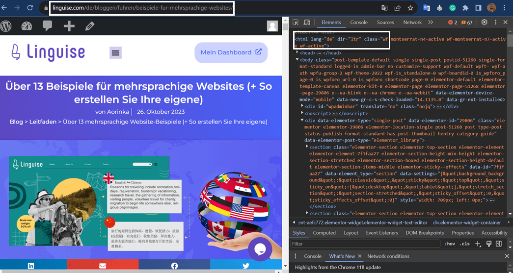 Listen Sie Hreflang-Sprachcodes und deren Implementierung auf