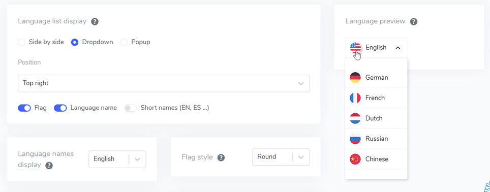 Cara mengatur pengalih bahasa untuk PrestaShop -dropdown