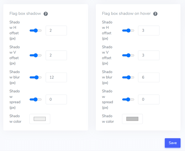 Meilleures pratiques pour la conception de l&#39;ombre de la boîte d&#39;indicateur de sélecteur de langue