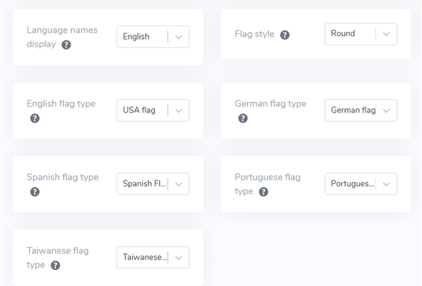 Mejores prácticas para diseñar indicadores de conjunto de selectores de idioma