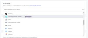 How to set up GoDaddy automatic translation to any language