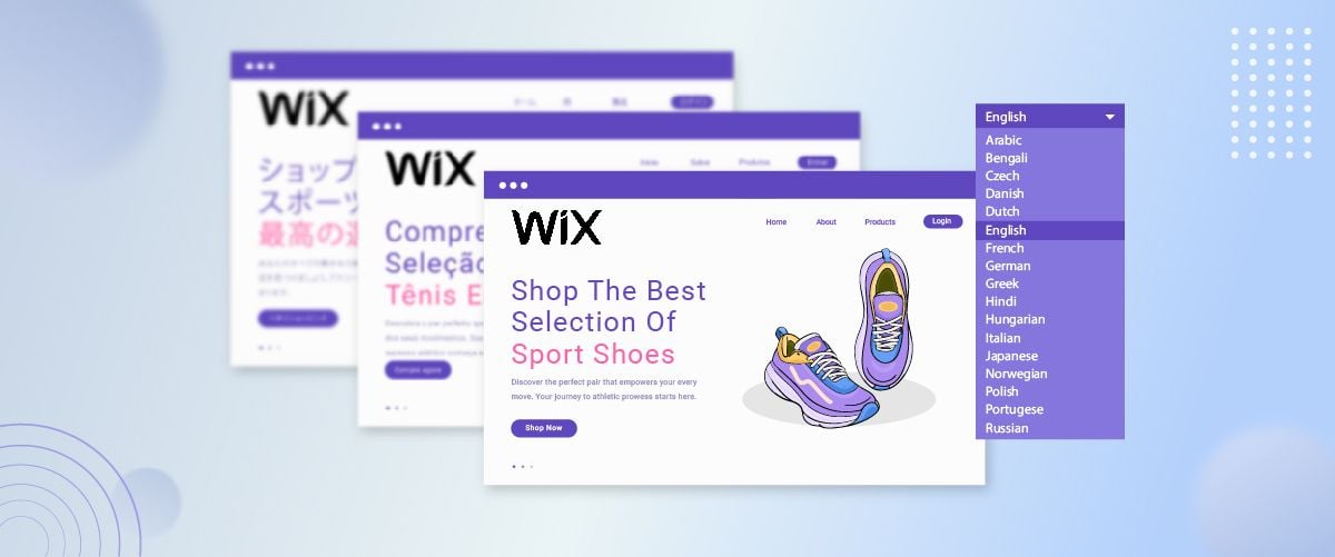 Wix website builder, create your sport shoes website