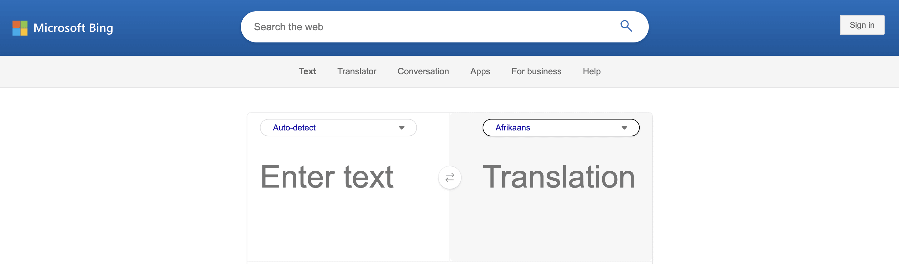 Bing oversætter