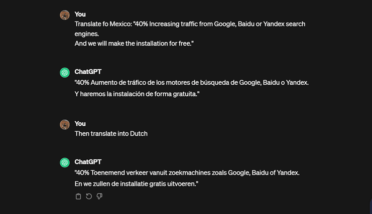 ChatGPT vs serviços de tradução - traduza com ChatGPT