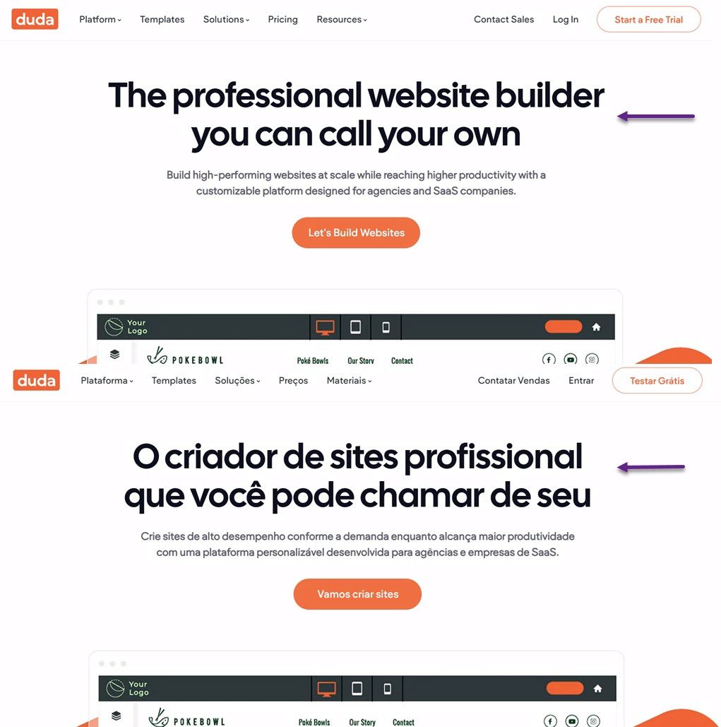 use keyword - build multilingual landing pages