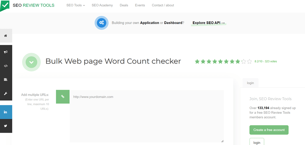 SEO gennemgang værktøjer bulk webside - Bedste webside Word Counter websteder
