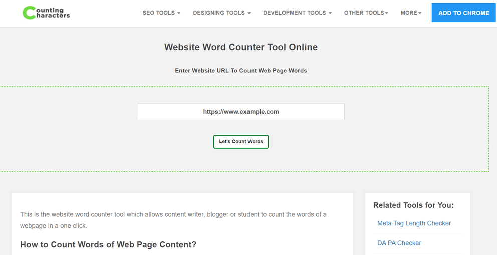 tælle tegn - Bedste Web Page Word Counter Websites