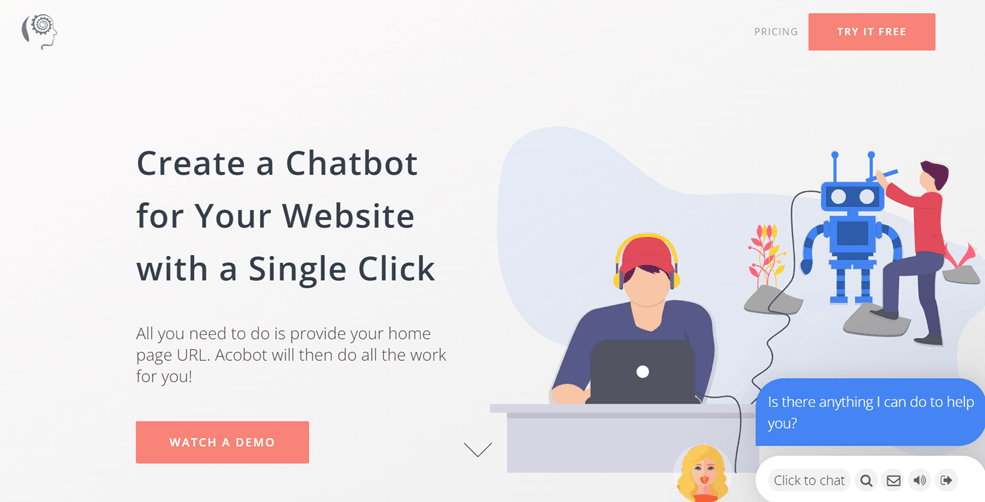 Acobot - 15 melhores plug-ins de chatbot WordPress para seu site
