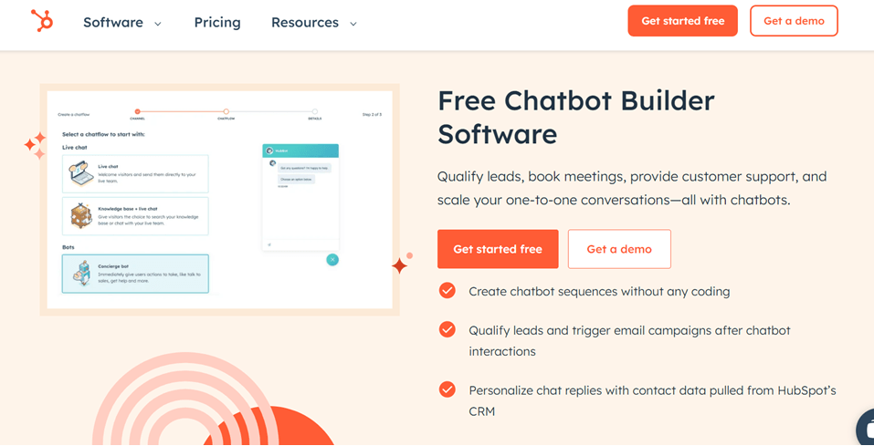 Hubspot – 15 melhores plug-ins de chatbot WordPress para seu site