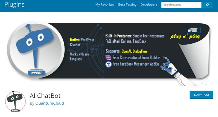 WP AI Chatbot - Web Siteniz için En İyi 15 WordPress Chatbot Eklentisi