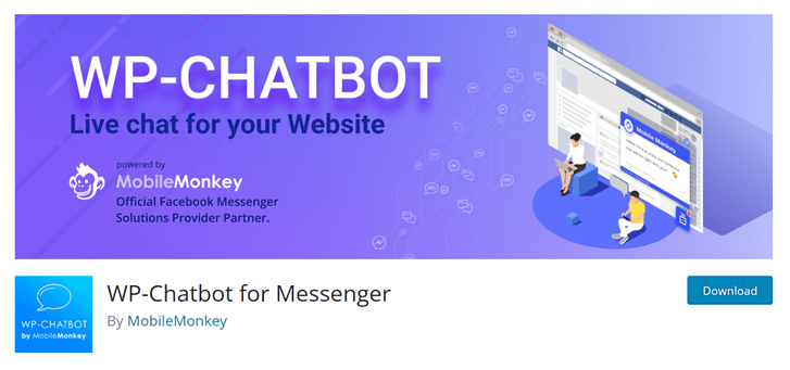 WP-Chatbot pentru Messenger de la MobileMonkey - 15 cele mai bune pluginuri WordPress Chatbot pentru site-ul dvs.